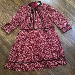 CeCe Red and Black Patterned Dress